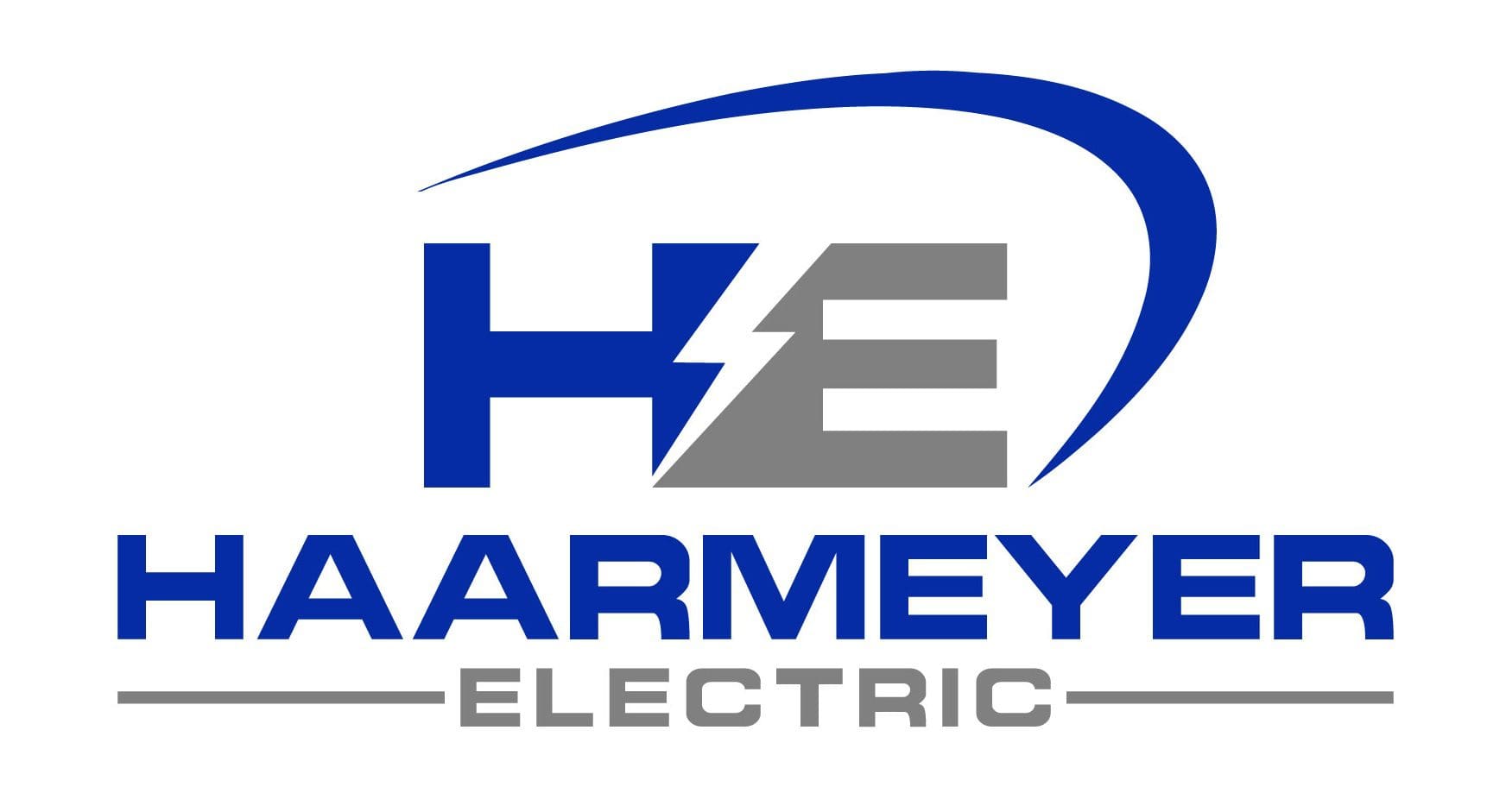 Haarmeyer Electric company logo with lightning bolt.