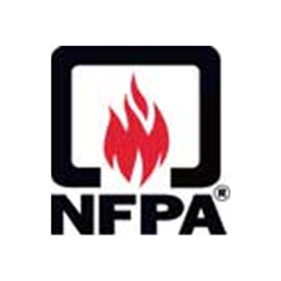 NFPA logo with red flame design.